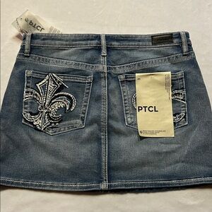 Y2K PTCL Blue Denim Mini Skirt